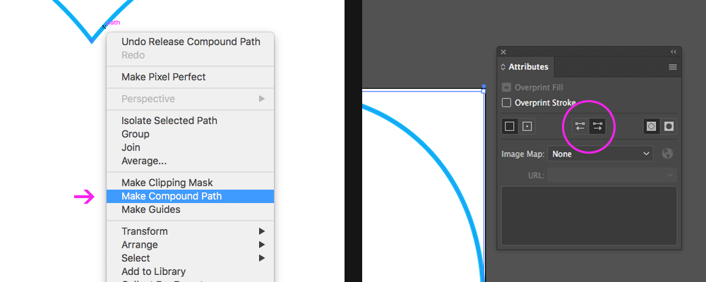 Making a compound path in Illustrator